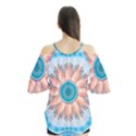 Clean And Pure Turquoise And White Fractal Flower Flutter Tees View2