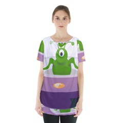 Ufo Skirt Hem Sports Top by Celenk