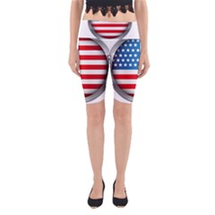 United Of America Usa Flag Yoga Cropped Leggings by Celenk