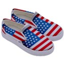 United Of America Usa Flag Kids  Canvas Slip Ons View3