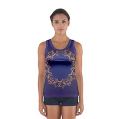 Blue Gold Look Stars Christmas Wreath Sport Tank Top  by yoursparklingshop