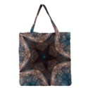 Kaleidoscopic Design Elegant Star Brown Turquoise Grocery Tote Bag View1