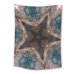 Kaleidoscopic Design Elegant Star Brown Turquoise Medium Tapestry by yoursparklingshop