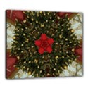 Christmas Wreath Stars Green Red Elegant Canvas 24  x 20  View1