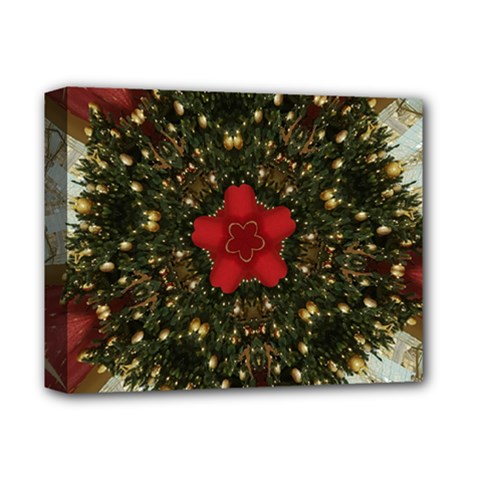 Christmas Wreath Stars Green Red Elegant Deluxe Canvas 14  X 11  by yoursparklingshop