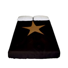 Rustic Elegant Brown Christmas Star Design Fitted Sheet (full/ Double Size) by yoursparklingshop