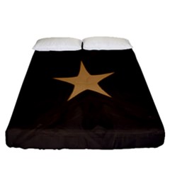 Rustic Elegant Brown Christmas Star Design Fitted Sheet (queen Size) by yoursparklingshop