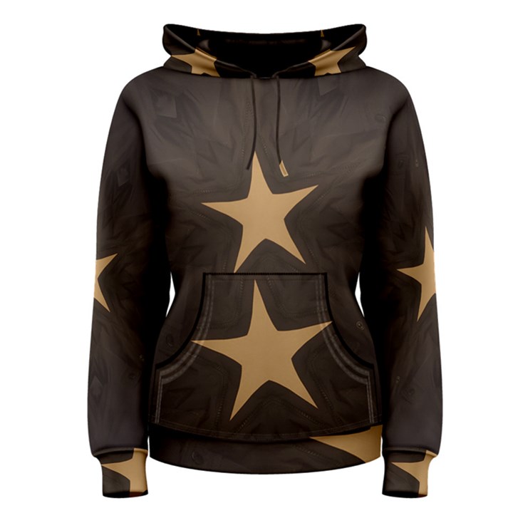 Rustic Elegant Brown Christmas Star Design Women s Pullover Hoodie