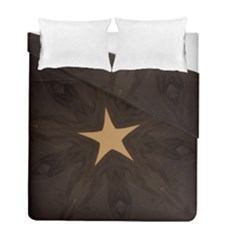 Rustic Elegant Brown Christmas Star Design Duvet Cover Double Side (full/ Double Size) by yoursparklingshop