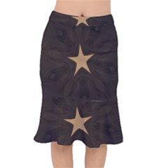 Rustic Elegant Brown Christmas Star Design Mermaid Skirt by yoursparklingshop