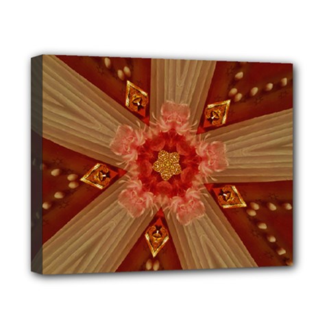 Red Star Ribbon Elegant Kaleidoscopic Design Canvas 10  X 8  by yoursparklingshop