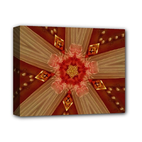 Red Star Ribbon Elegant Kaleidoscopic Design Deluxe Canvas 14  X 11  by yoursparklingshop