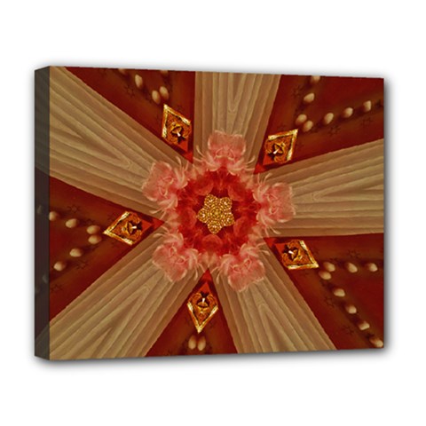 Red Star Ribbon Elegant Kaleidoscopic Design Deluxe Canvas 20  X 16   by yoursparklingshop