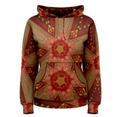 Red Star Ribbon Elegant Kaleidoscopic Design Women s Pullover Hoodie by yoursparklingshop