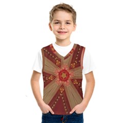 Red Star Ribbon Elegant Kaleidoscopic Design Kids  Sportswear by yoursparklingshop