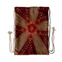 Red Star Ribbon Elegant Kaleidoscopic Design Drawstring Bag (Small) View1