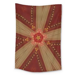 Red Star Ribbon Elegant Kaleidoscopic Design Large Tapestry by yoursparklingshop