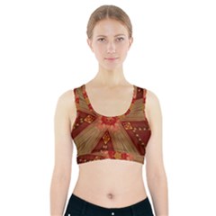 Red Star Ribbon Elegant Kaleidoscopic Design Sports Bra With Pocket by yoursparklingshop