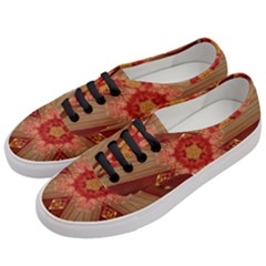 Red Star Ribbon Elegant Kaleidoscopic Design Women s Classic Low Top Sneakers by yoursparklingshop