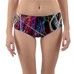 Funny Colorful Yarn Pattern Reversible Mid-waist Bikini Bottoms by yoursparklingshop