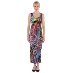 Funny Colorful Yarn Pattern Fitted Maxi Dress by yoursparklingshop