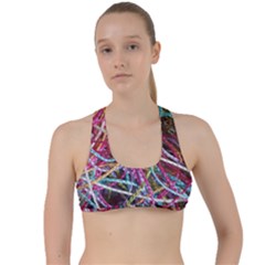 Funny Colorful Yarn Pattern Criss Cross Racerback Sports Bra by yoursparklingshop