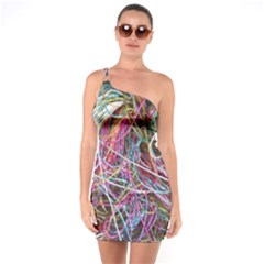 Funny Colorful Yarn Pattern One Soulder Bodycon Dress by yoursparklingshop