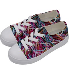 Funny Colorful Yarn Pattern Kids  Low Top Canvas Sneakers by yoursparklingshop