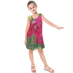 Romantic Red Rose Photography Kids  Sleeveless Dress by yoursparklingshop