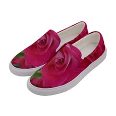 Romantic Red Rose Photography Women s Canvas Slip Ons by yoursparklingshop