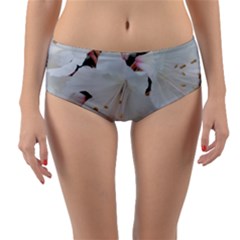 Floral Design White Flowers Photography Reversible Mid-waist Bikini Bottoms by yoursparklingshop