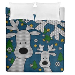 Cute Reindeer  Duvet Cover Double Side (queen Size) by Valentinaart