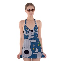 Cute Reindeer  Halter Dress Swimsuit  by Valentinaart