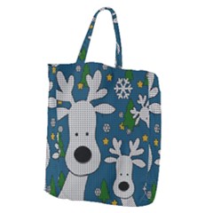 Cute Reindeer  Giant Grocery Zipper Tote by Valentinaart