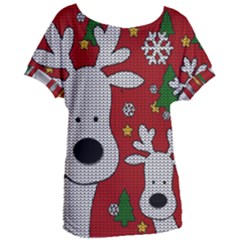 Cute Reindeer  Women s Oversized Tee by Valentinaart