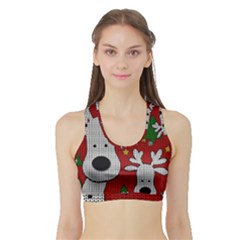 Cute Reindeer  Sports Bra With Border by Valentinaart