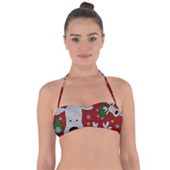 Cute Reindeer  Halter Bandeau Bikini Top by Valentinaart