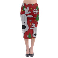 Cute Reindeer  Midi Pencil Skirt by Valentinaart