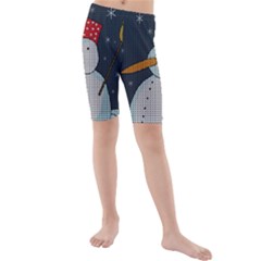 Snowman Kids  Mid Length Swim Shorts by Valentinaart