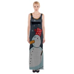 Snowman Maxi Thigh Split Dress by Valentinaart