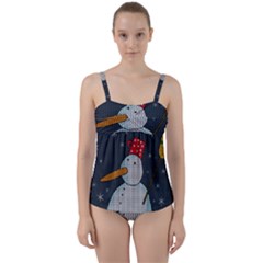 Snowman Twist Front Tankini Set by Valentinaart