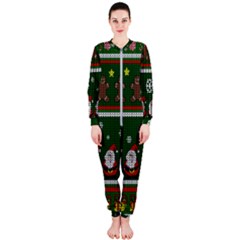 Ugly Christmas Sweater Onepiece Jumpsuit (ladies)  by Valentinaart