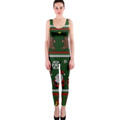 Ugly Christmas Sweater Onepiece Catsuit by Valentinaart