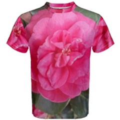 Pink Flower Japanese Tea Rose Floral Design Men s Cotton Tee by yoursparklingshop