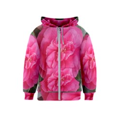 Pink Flower Japanese Tea Rose Floral Design Kids  Zipper Hoodie by yoursparklingshop