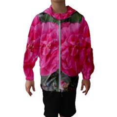 Pink Flower Japanese Tea Rose Floral Design Hooded Wind Breaker (kids) by yoursparklingshop