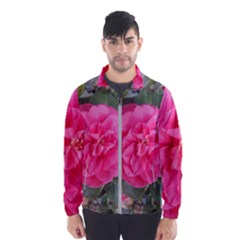 Pink Flower Japanese Tea Rose Floral Design Wind Breaker (men) by yoursparklingshop