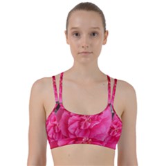 Pink Flower Japanese Tea Rose Floral Design Line Them Up Sports Bra by yoursparklingshop