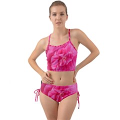 Pink Flower Japanese Tea Rose Floral Design Mini Tank Bikini Set by yoursparklingshop