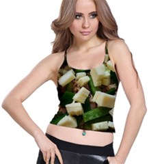 Cheese And Peppers Green Yellow Funny Design Spaghetti Strap Bra Top by yoursparklingshop